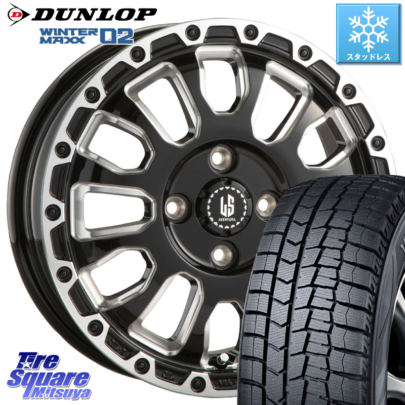 DUNLOP ウィンターマックス02 WM02 ダンロップ スタッドレス ミツヤ 205/55R16 阿部商会 LA STRADA AVENTURA アヴェンチュラ 16インチ 16 X 6.0J +40 4穴 100 E13オーラ