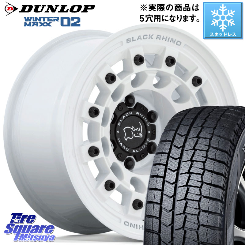 DUNLOP ウィンターマックス02 WM02 XL ダンロップ スタッドレス ミツヤ 225/50R17BLACK RHINO FUJI フジ ホイール 17インチ ブラックライノ 17X8.0J 38 5穴 114.3｜タイヤスクエアミツヤ