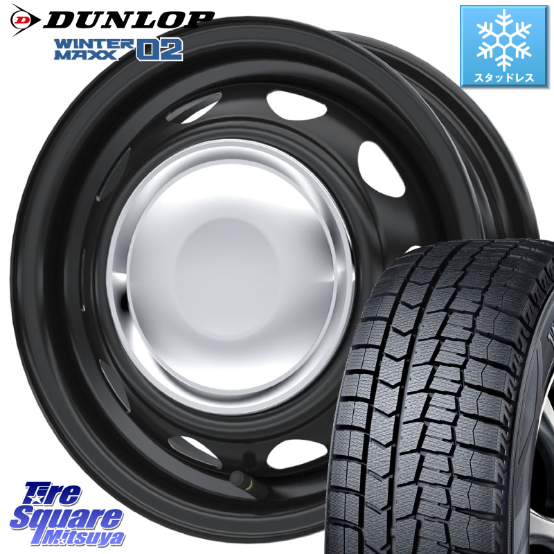 DUNLOP ウィンターマックス02 WM02 ダンロップ スタッドレス ミツヤ 165/55R14 WEDS NeoCarrow ネオキャロ クローム ホイール 14インチ 14 X 4.5J +45 4穴 100 ハイゼット アゲトラCustom車用※軽自動車専用ホイール※