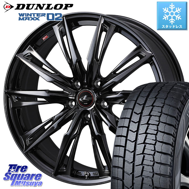 DUNLOP ウィンターマックス02 WM02 CUV ダンロップ スタッドレス ミツヤ 225/50R18 WEDS 40959 LEONIS レオニス GX ホイール 18インチ 18 X 7.0J +55 5穴 114.3 RV系ヴェゼル RC系オデッセイ後期 BN・BL系レガシィ