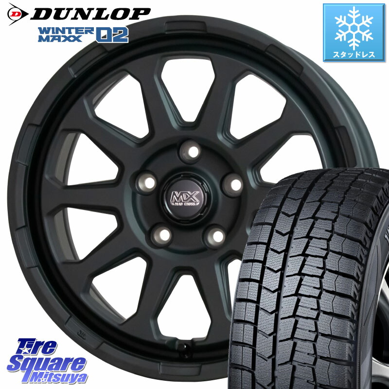 DUNLOP ウィンターマックス02 WM02 XL ダンロップ スタッドレス ミツヤ 225/50R17 HotStuff マッドクロス レンジャー ブラック 5H ホイール 17インチ 17 X 7.0J +45 5穴 114.3 WRX S4(VBH)