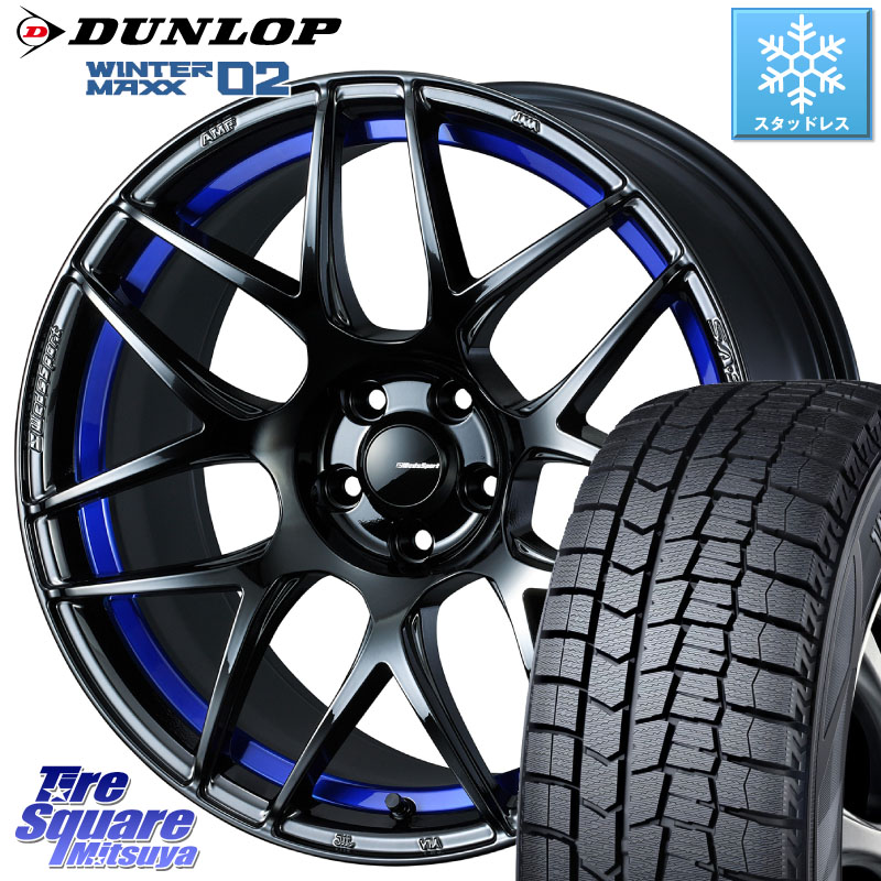 DUNLOP ウィンターマックス02 WM02 XL ダンロップ スタッドレス ミツヤ 225/45R18WEDS WedsSport SA-27R SA27R ウェッズ スポーツ ホイール 18インチ 18X7.5J 35 5穴 114.3 ステージア 日産 マークXジオ HS レクサス インサイト|タイヤスクエアミツヤ