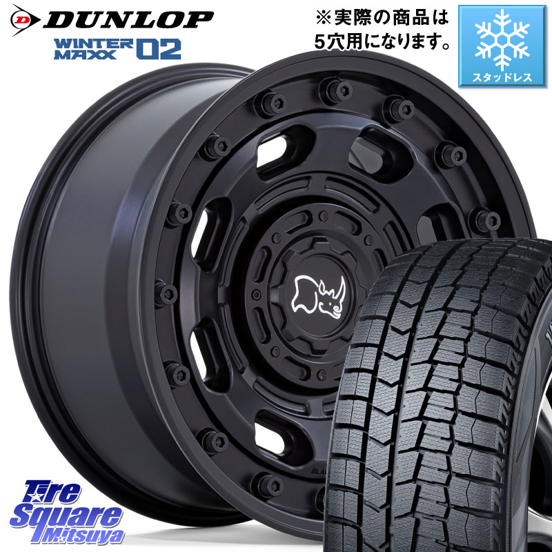 DUNLOP ウィンターマックス02 WM02 CUV ダンロップ スタッドレス ミツヤ 215/60R17 BLACK RHINO ATLAS アトラス BK ホイール 17インチ ブラックライノ 17 X 8.0J +38 5穴 114.3 20系アルファード