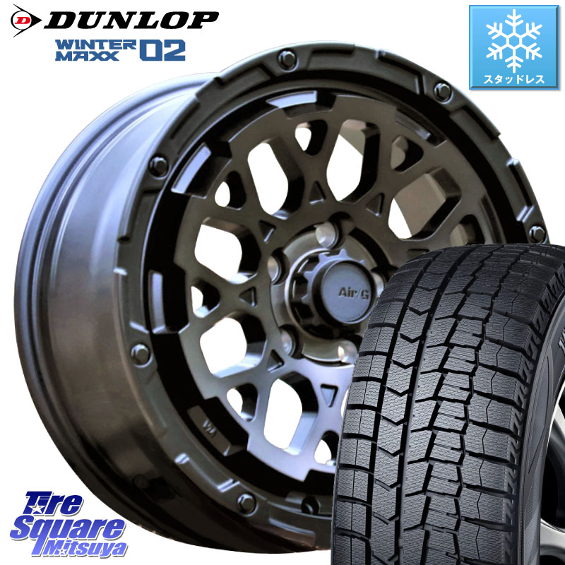 DUNLOP ウィンターマックス02 WM02 CUV ダンロップ スタッドレス ミツヤ 215/55R174X4エンジニアリング Air/G Rocks ロックス GHOST ホイール 17インチ 17X7.0J 32 5穴 114.3|タイヤスクエアミツヤ