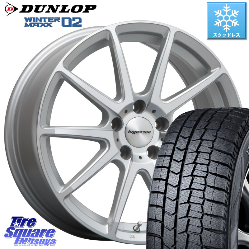 DUNLOP ウィンターマックス02 WM02 STD CUV ダンロップ スタッドレス ミツヤ 225/45R18 MLJ HYPERION CVX ハイペリオン ホイール 18インチ 18 X 8.0J +45 5穴 114.3 90系ノア ヴォクシー プリウスアルファ リーフ RP6～8ステップワゴン