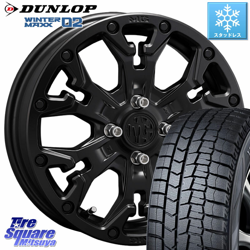 DUNLOP ウィンターマックス02 WM02 ダンロップ スタッドレス ミツヤ 205/55R16 CRIMSON MG GOLEM Jr ホイール 16インチ 16 X 6.0J +38 4穴 100 E13オーラ