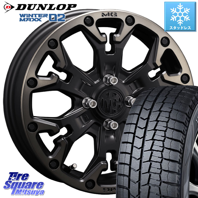 DUNLOP ウィンターマックス02 WM02 ダンロップ スタッドレス ミツヤ 205/65R16 CRIMSON MG GOLEM Jr ホイール 16インチ 16 X 6.0J +38 4穴 100