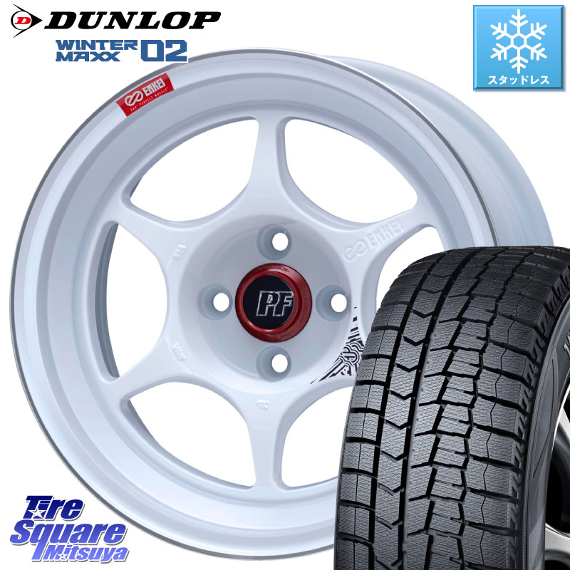 DUNLOP ウィンターマックス02 WM02 ダンロップ スタッドレス ミツヤ 205/55R16ENKEI エンケイ PerformanceLine PF06 ホイール 16インチ 16X6.5J 45 4穴 100 E13オーラ アクア｜タイヤスクエアミツヤ 113,710円