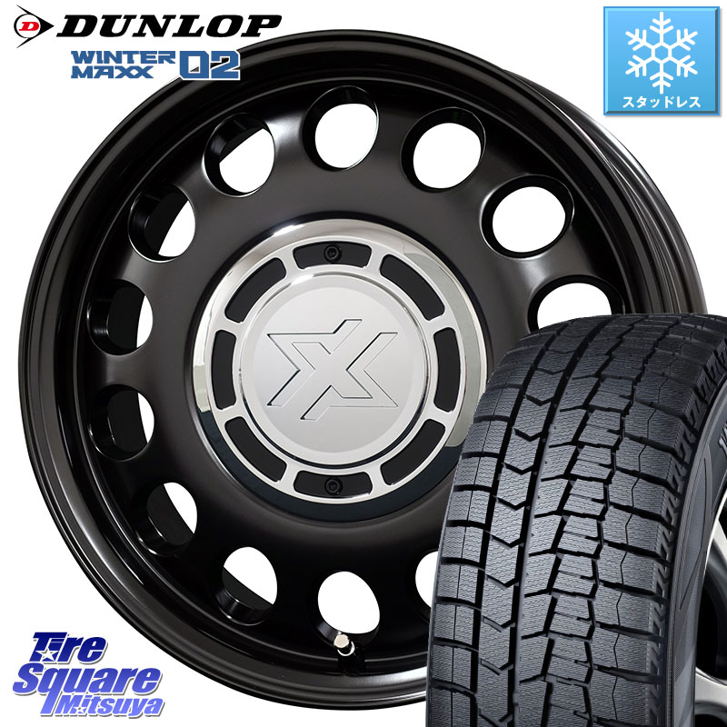 DUNLOP ウィンターマックス02 WM02 ダンロップ スタッドレス ミツヤ 195/65R15 コスミック クロスブラッド STEELE ホイール 15インチ 15 X 6.0J +32 4穴 100 E13オーラ