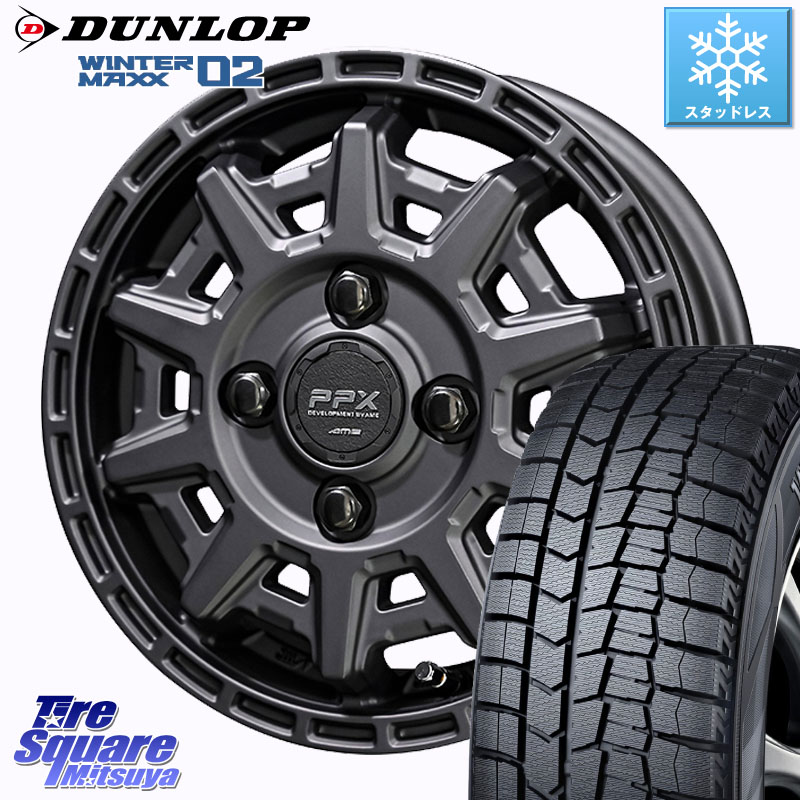 DUNLOP ウィンターマックス02 WM02 ダンロップ スタッドレス ミツヤ 165/55R14 KYOHO PPX D10X ホイール 14インチ 14 X 4.5J +48 4穴 100 ハイゼット アゲトラCustom車用※軽自動車専用ホイール※ 65,373円