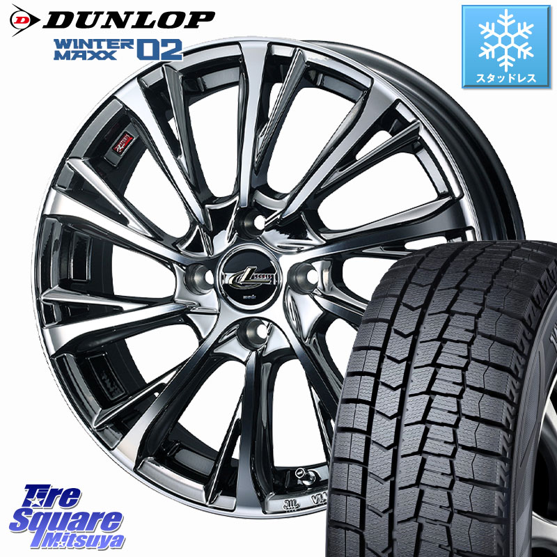 DUNLOP ウィンターマックス02 WM02 CUV ダンロップ スタッドレス ミツヤ 165/60R15 WEDS LEONIS JG レオニスJG ホイール 15インチ 15 X 4.5J +45 4穴 100 デリカミニ4WD キャスト[アクティバ] ハスラー ピクシスジョイ[Cグレード] ハイゼット アゲトラCustom車用※軽自