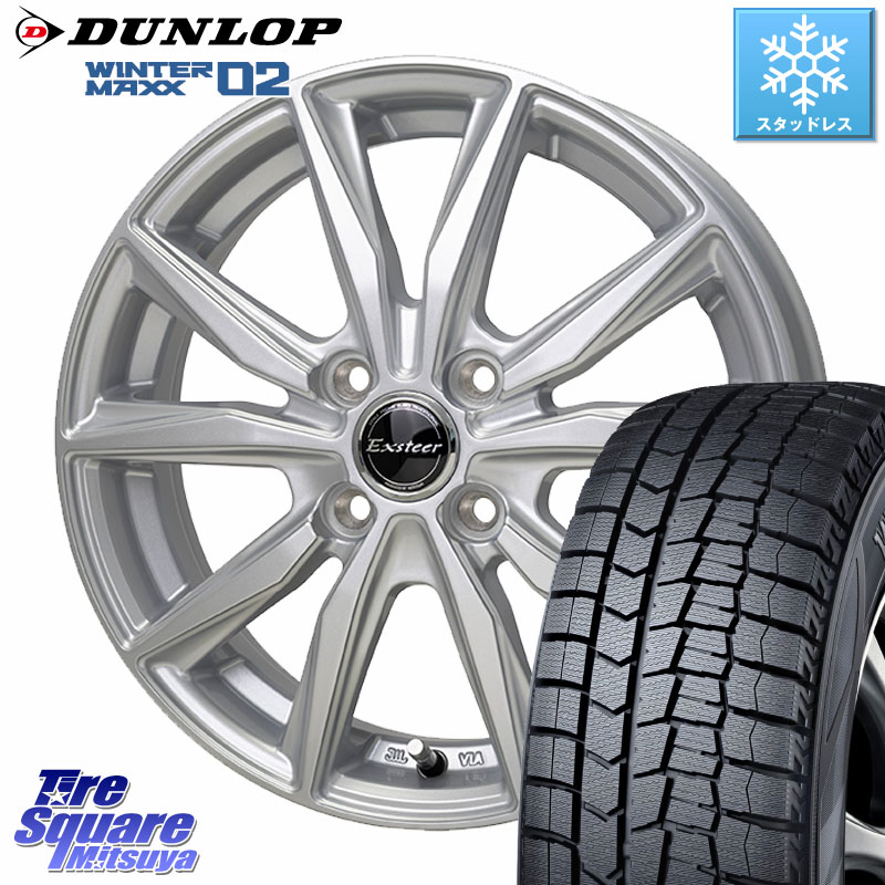 DUNLOP ウィンターマックス02 WM02 ダンロップ スタッドレス ミツヤ 165/70R14HotStuff Exsteer ST ホイール 14インチ エクシーダ 14X5.0J 38 4穴 100 アクア パッソ|タイヤスクエアミツヤ