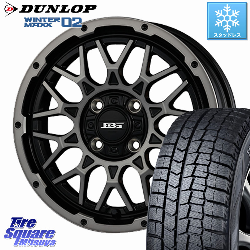 DUNLOP ウィンターマックス02 WM02 ダンロップ スタッドレス ミツヤ 175/70R14 KOSEI BOTTOMGARCIA SHADOWBAHT ホイール 14インチ 14 X 4.5J +45 4穴 100 Mx27/37/47Sソリオ・デリカD2