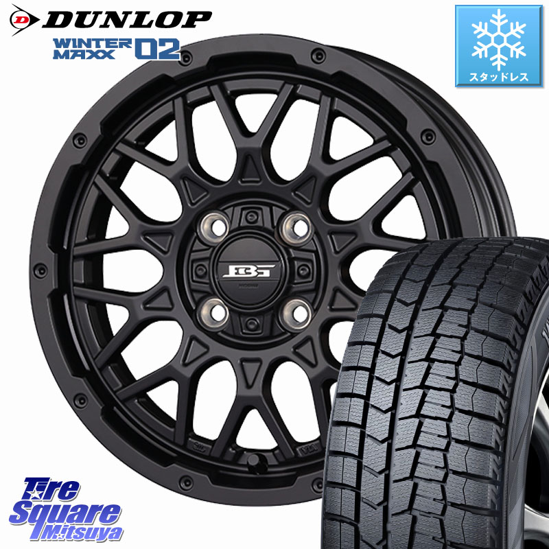 DUNLOP ウィンターマックス02 WM02 ダンロップ スタッドレス ミツヤ 155/55R14KOSEI BOTTOMGARCIA SHADOWBAHT ホイール 14インチ 14X4.5J 45 4穴 100 オッティ OTTI 日産 ザッツ｜タイヤスクエアミツヤ