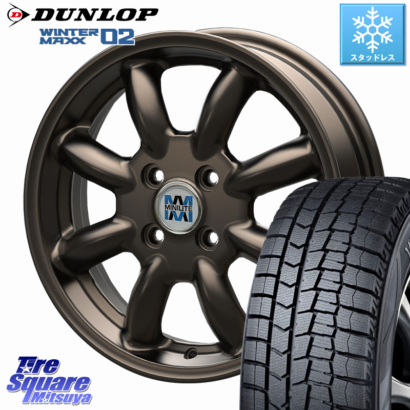 DUNLOP ウィンターマックス02 WM02 ダンロップ スタッドレス ミツヤ 165/70R14 KOSEI MINILITE ブロンズ ホイール 14インチ ミニライト 14 X 5.0J +40 4穴 100