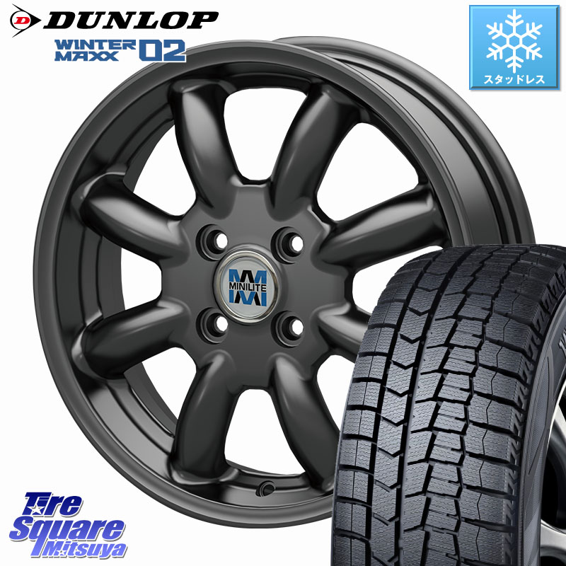 DUNLOP ウィンターマックス02 WM02 ダンロップ スタッドレス ミツヤ 175/70R14KOSEI MINILITE ガンメタ ホイール 14インチ ミニライト 14X4.5J 45 4穴 100 Mx27/37/47Sソリオ・MB37SデリカD2 デリカD:2 D2|タイヤスクエアミツヤ