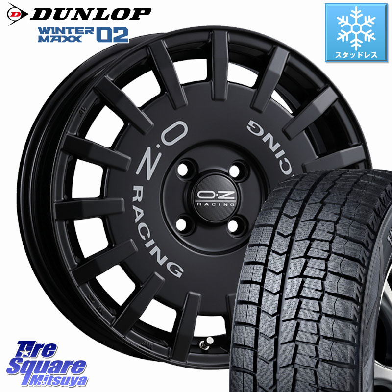 DUNLOP ウィンターマックス02 WM02 ダンロップ スタッドレス ミツヤ 175/60R16 OZ Rally Racing ラリーレーシング ホイール 16インチ 16 X 6.5J +45 4穴 100 アクア