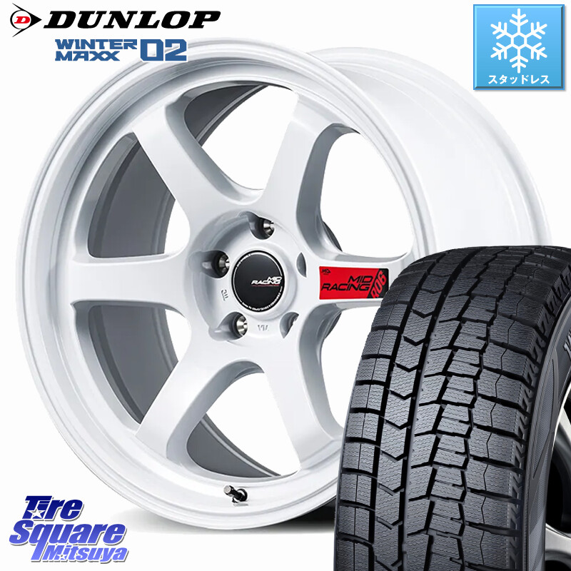 DUNLOP ウィンターマックス02 WM02 XL ダンロップ スタッドレス ミツヤ 225/40R18MANARAY MID RACING R06 ホイール 18インチ 18X7.5J 48 5穴 100 カローラスポーツ 50系プリウス BRZ/86/GR86 CT レクサス GR 86 ハチロク 86 ハチロク|タイヤスクエアミツヤ