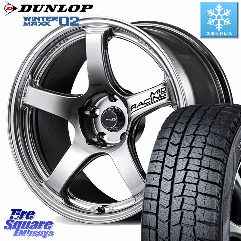DUNLOP ウィンターマックス02 WM02 XL CUV ダンロップ スタッドレス ミツヤ 205/50R17MANARAY MID RACING R50 EVO ホイール 17インチ 17X7.0J 45 5穴 114.3 GU系インプレッサ フロンクス オーリス カローラルミオン SX4 Sクロス|タイヤスクエアミツヤ