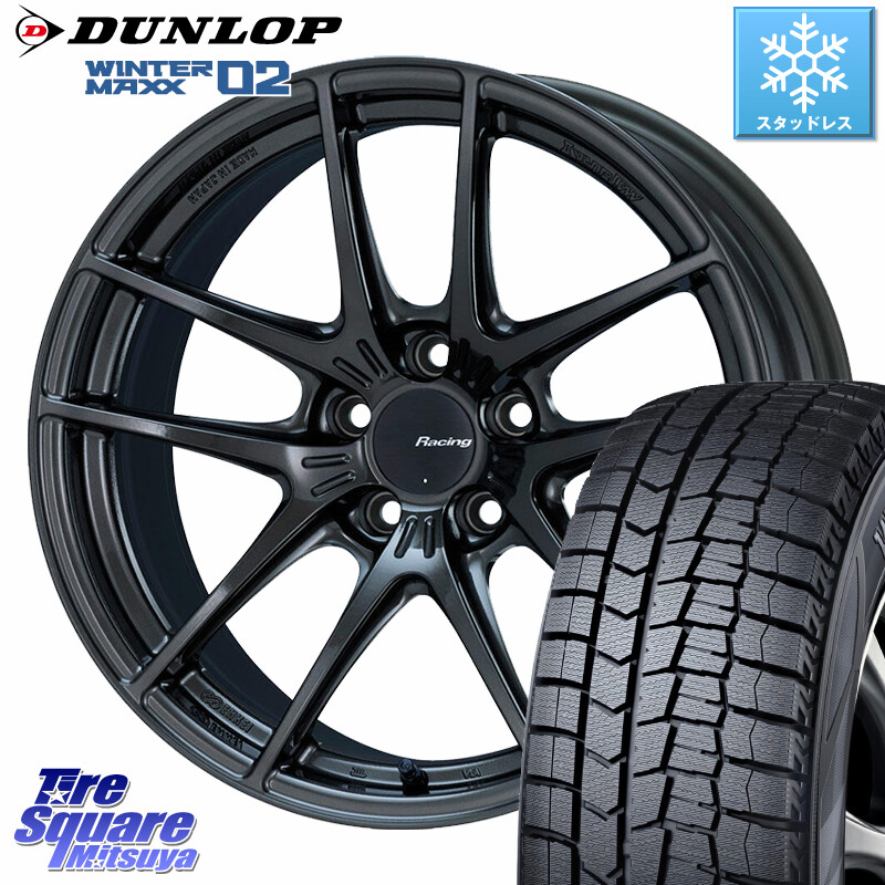 DUNLOP ウィンターマックス02 WM02 CUV ダンロップ スタッドレス ミツヤ 225/60R17ENKEI エンケイ Racing NVR5 ホイール 17インチ 17X8.0J 40 5穴 114.3 エクリプスクロス アウトランダー｜タイヤスクエアミツヤ