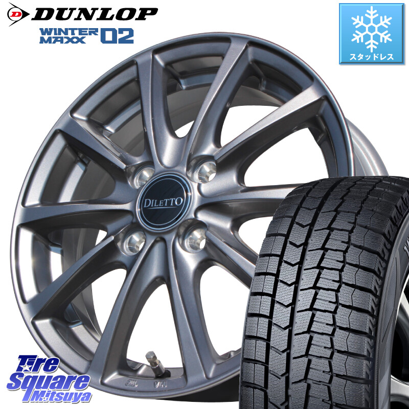 DUNLOP ウィンターマックス02 WM02 ダンロップ スタッドレス ミツヤ 155/80R13コスミック DILETTO M10 ディレット ホイール 13インチ 13X4.0J 43 4穴 100 Kei ラピュタ｜タイヤスクエアミツヤ