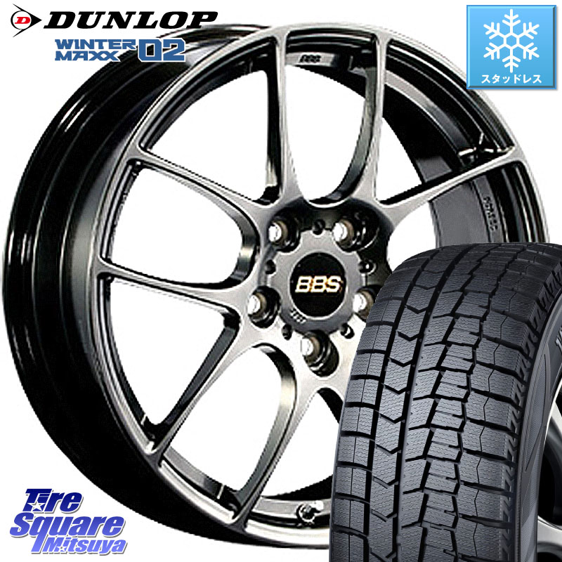 DUNLOP ウィンターマックス02 WM02 STD CUV ダンロップ スタッドレス ミツヤ 225/45R18 BBS RF 鍛造1ピース DB ホイール 18インチ 18 X 8.5J +38 5穴 114.3