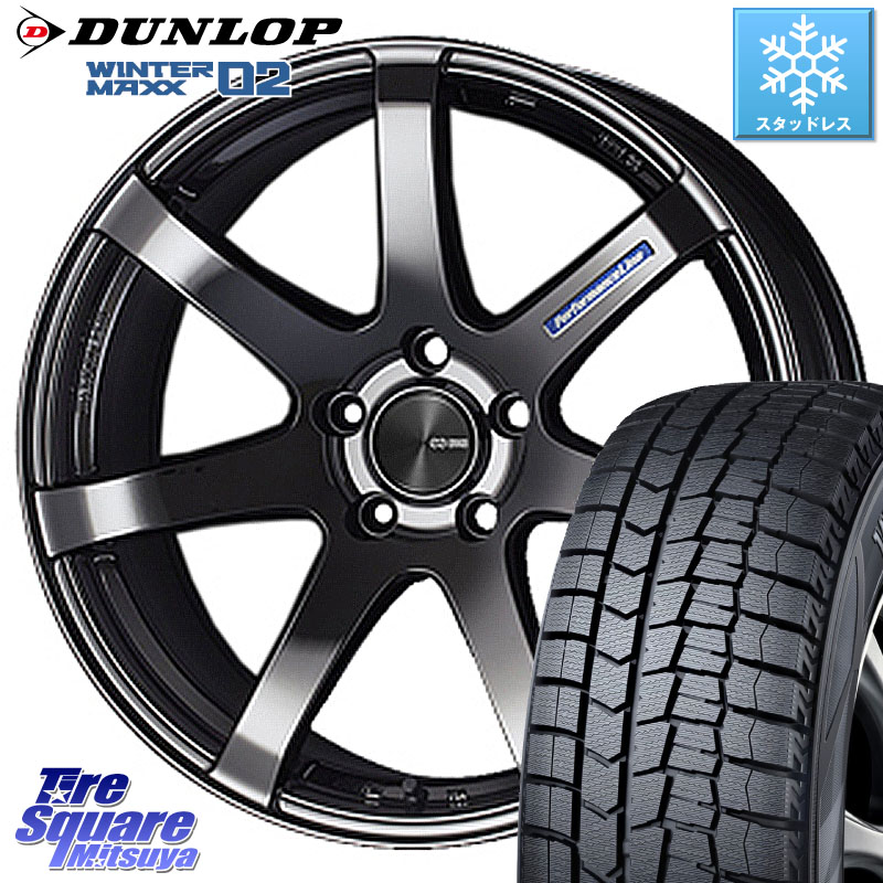 DUNLOP ウィンターマックス02 WM02 DSST RFT ランフラット ダンロップ スタッドレス ミツヤ 225/50RF18 ENKEI エンケイ PerformanceLine PF07 -COLORS- 18 X 7.5J +48 5穴 114.3