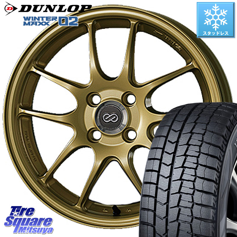DUNLOP ウィンターマックス02 WM02 ダンロップ スタッドレス ミツヤ 175/65R15 ENKEI エンケイ PerformanceLine PF01 ゴールド ホイール 15 X 5.0J +45 4穴 100