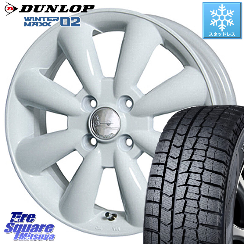 DUNLOP ウィンターマックス02 WM02 ダンロップ スタッドレス ミツヤ 155/80R13 HotStuff ララパーム KC-8 lala Palm KC8 WH ホイール 13インチ 13 X 4.0J +43 4穴 100