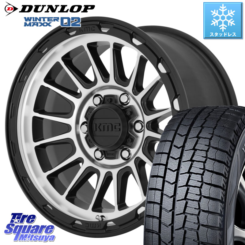 DUNLOP ウィンターマックス02 WM02 CUV ダンロップ スタッドレス ミツヤ 215/60R17 KMC KM542 Impact Machined ホイール 17インチ 17 X 8.0J +35 5穴 114.3 20系アルファード