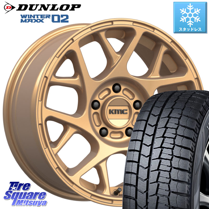 DUNLOP ウィンターマックス02 WM02 CUV ダンロップ スタッドレス ミツヤ 225/60R17KMC KM708 BULLY ホイール 17インチ 専用Nut別売 17X8.0J 38 5穴 114.3 エクリプスクロス｜タイヤスクエアミツヤ