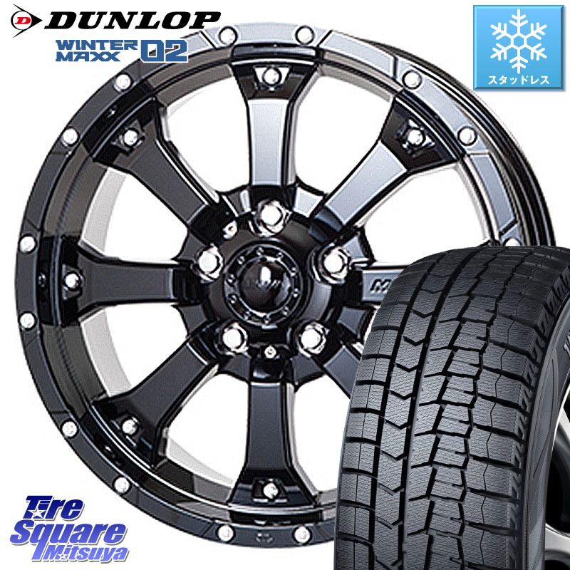 DUNLOP ウィンターマックス02 WM02 CUV ダンロップ スタッドレス ミツヤ 215/60R16 MKW MK-46 MK46 グロスブラック 5H ホイール 16インチ 16 X 7.0J +35 5穴 114.3