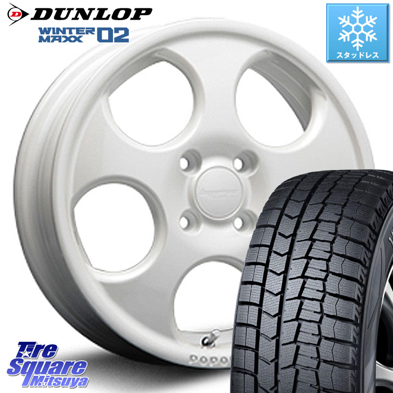 DUNLOP ウィンターマックス02 WM02 ダンロップ スタッドレス ミツヤ 155/55R14MLJ hyperion POPORO ポポロ ホイール 14インチ 14X4.5J 45 4穴 100 オッティ OTTI 日産 ザッツ｜タイヤスクエアミツヤ