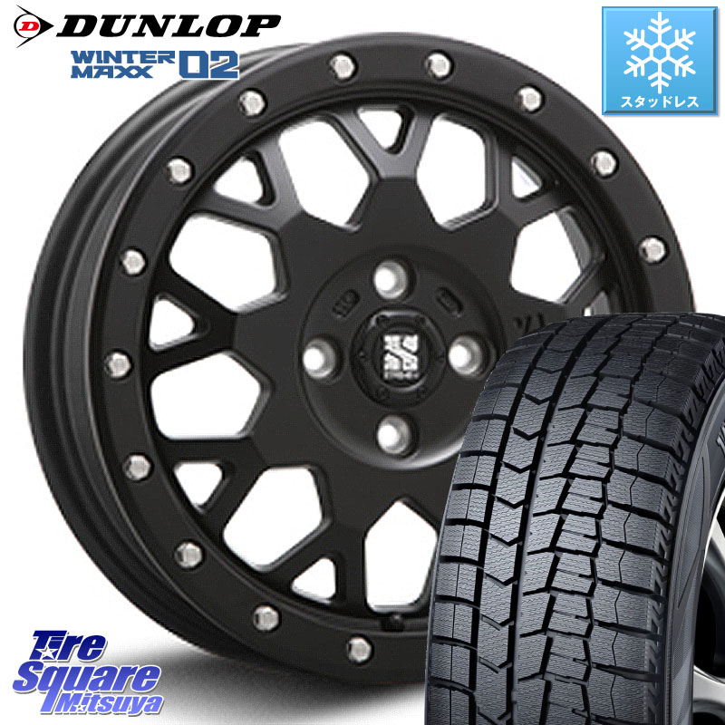 DUNLOP ウィンターマックス02 WM02 ダンロップ スタッドレス ミツヤ 165/55R14 MLJ XJ04 XTREME-J エクストリームJ ホイール 14インチ 14 X 4.5J +43 4穴 100 ハイゼット アゲトラCustom車用※軽自動車専用ホイール※
