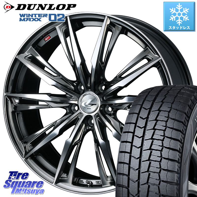 DUNLOP ウィンターマックス02 WM02 CUV ダンロップ スタッドレス ミツヤ 215/60R17 WEDS LEONIS レオニス GX ウェッズ ホイール 17インチ 17 X 7.0J +42 5穴 114.3 10系カローラクロス CX-30 MX-30 20系アルファード
