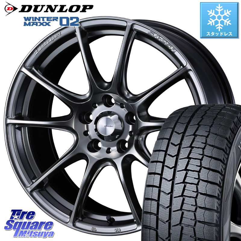 DUNLOP ウィンターマックス02 WM02 ダンロップ スタッドレス ミツヤ 235/50R18 WEDS SA-25R PSB ウェッズ スポーツ ホイール 18インチ 18 X 7.5J +35 5穴 114.3 30系アルファード 30系ヴェルファイア 20系アルファード