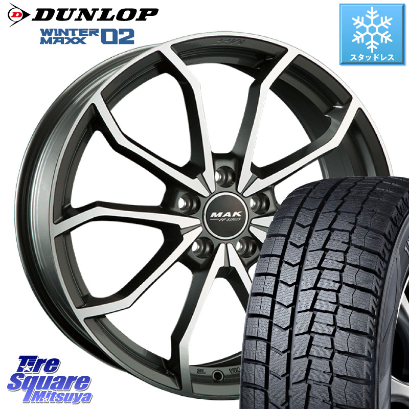 DUNLOP ウィンターマックス02 WM02 CUV ダンロップ スタッドレス ミツヤ 215/55R17阿部商会 MAK LOWE FF ホイール 17インチ 17X7.5J(AUDI Q2 GAC) 43 5穴 112 アウディ Q2｜タイヤスクエアミツヤ 110,140円
