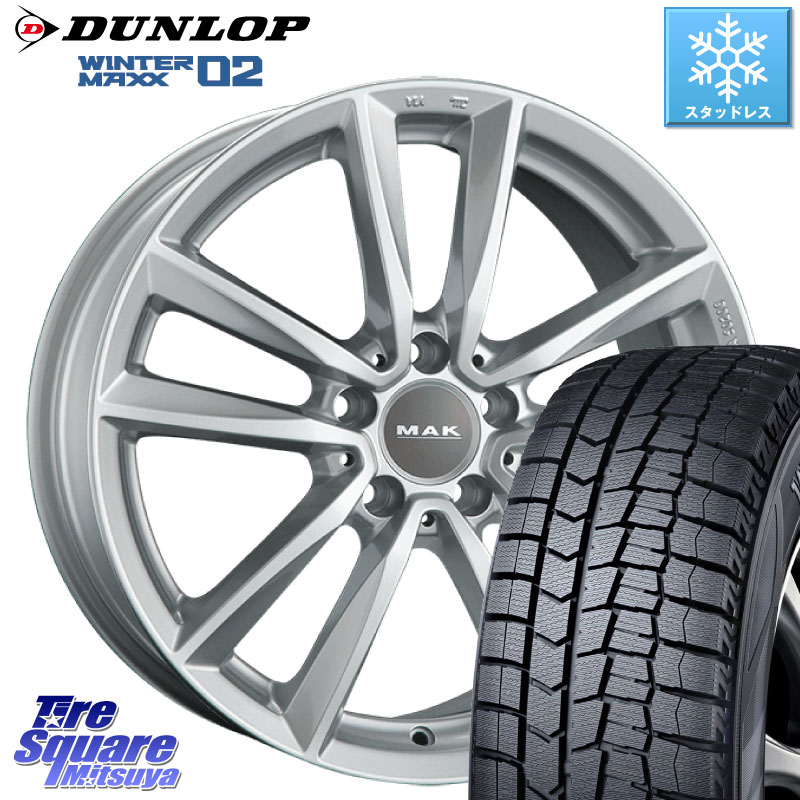 DUNLOP ウィンターマックス02 WM02 ダンロップ スタッドレス ミツヤ 205/55R16 阿部商会 MAK BREMEN ホイール 16インチ 16 X 7.0J(MB W204) +43 5穴 112 メルセデスベンツ Cクラス（W204）