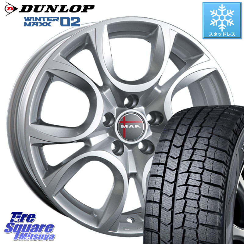 DUNLOP ウィンターマックス02 WM02 ダンロップ スタッドレス ミツヤ 225/50R17 阿部商会 MAK TORINO(トリノ) ホイール 17インチ 17 X 7.5J(ALFAROMEO JULIA 952) +41 5穴 110 アルファロメオ ジュリア