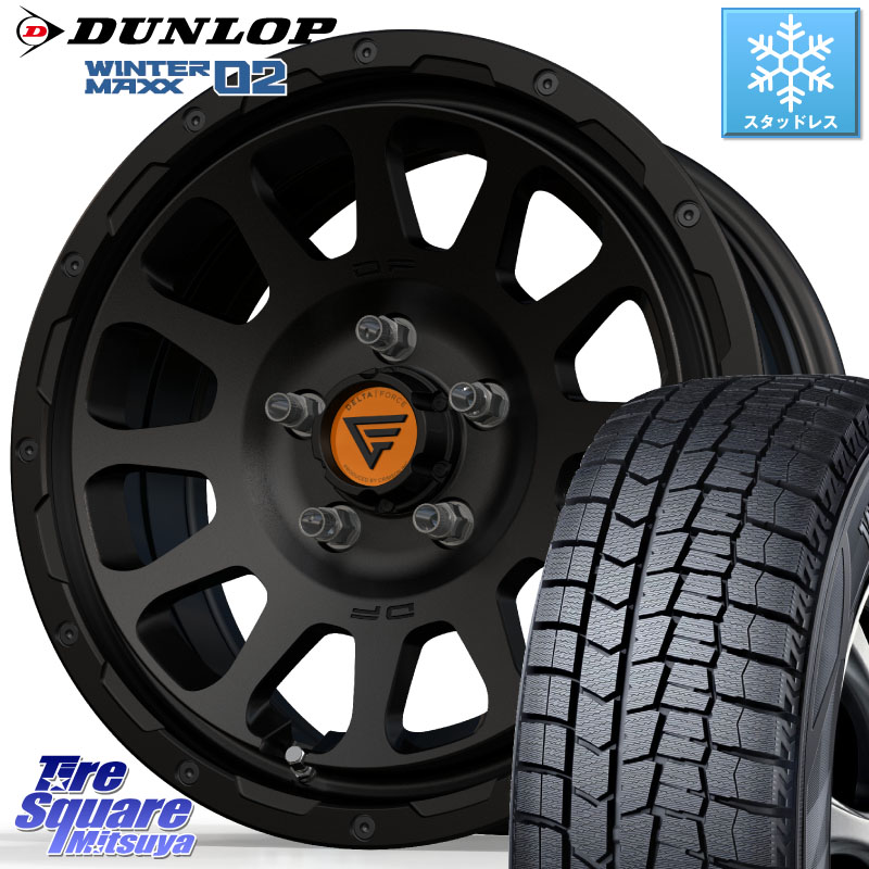 DUNLOP ウィンターマックス02 WM02 ダンロップ スタッドレス ミツヤ 205/65R16 DELTA FORCE デルタフォース オーバル BK 16インチ ホイール 16 X 7.0J +35 5穴 114.3