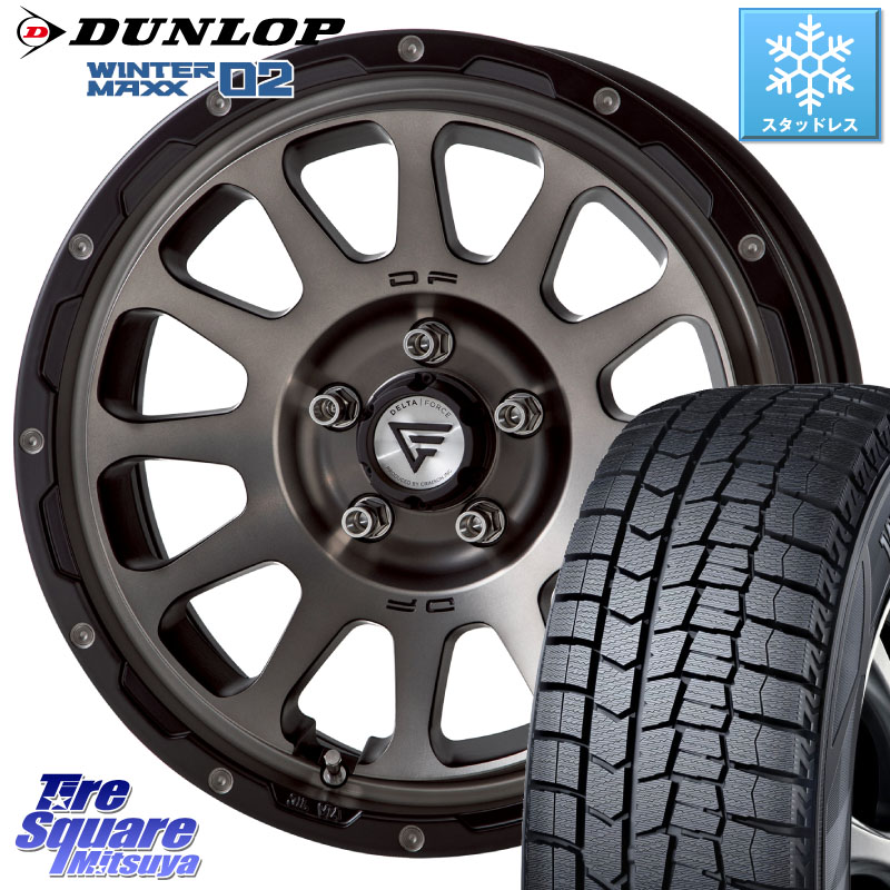 DUNLOP ウィンターマックス02 WM02 CUV ダンロップ スタッドレス ミツヤ 215/60R17DELTA FORCE デルタフォース オーバル 7J ホイール 17インチ 17X7.0J 32 5穴 114.3 20系アルファード ヴェルファイア|タイヤスクエアミツヤ