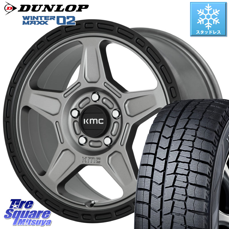 DUNLOP ウィンターマックス02 WM02 CUV ダンロップ スタッドレス ミツヤ 215/60R17 KMC KM721 ALPINE グレイ ホイール 17インチ 専用Nut別売 17 X 8.0J +38 5穴 114.3 20系アルファード