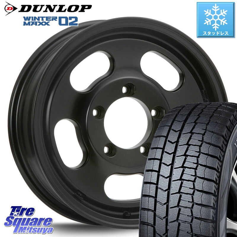 DUNLOP ウィンターマックス02 WM02 CUV ダンロップ スタッドレス ミツヤ 215/65R16 MLJ XTREME-J D SLOT D-SLOT Dスロット サテンブラック ホイール 4本 16インチ 16 X 5.5J +0 5穴 139.7 ジムニー専用(要オーバーフェンダー等)