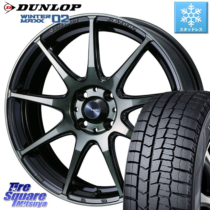DUNLOP ウィンターマックス02 WM02 ダンロップ スタッドレス ミツヤ 195/45R17WEDS WedsSport SA-99R SA99R ウェッズ スポーツ ホイール 17インチ 17X6.5J 42 4穴 100 160系カローラフィールダー ヤリス ロードスター キューブ CUBE 日産 カローラフィールダーハイブリ|タイヤスクエアミツヤ