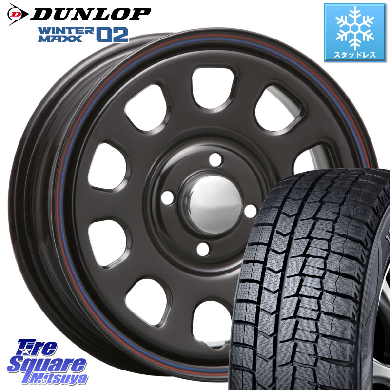 DUNLOP ウィンターマックス02 WM02 ダンロップ スタッドレス ミツヤ 165/70R14MLJ デイトナ SS DAYTONA SS BK 4H 14インチ 14X5.0J 42 4穴 100 ハスラー リフトアップ等カスタム フレアクロスオーバー リフトアップ等カスタムサイズ|タイヤスクエアミツヤ