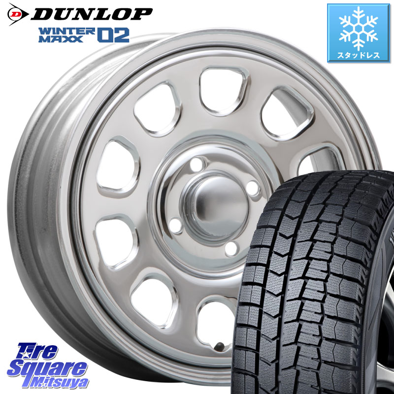 DUNLOP ウィンターマックス02 WM02 ダンロップ スタッドレス ミツヤ 155/55R14MLJ デイトナ SS DAYTONA SS CR 4H 14インチ 14X5.0J 42 4穴 100 ザッツ|タイヤスクエアミツヤ