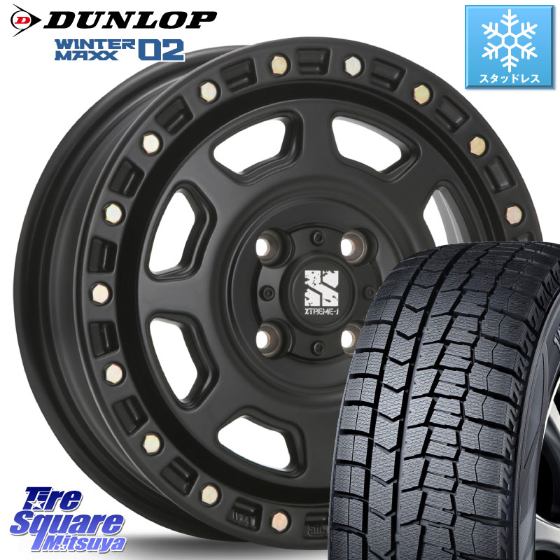 DUNLOP ウィンターマックス02 WM02 CUV ダンロップ スタッドレス ミツヤ 165/60R15 MLJ XJ07 XTREME-J 4H BK エクストリームJ 15インチ 15 X 4.5J +43 4穴 100 キャスト[アクティバ] ハスラー ピクシスジョイ[Cグレード] ハイゼット アゲトラCustom車用※軽自動車専用ホ