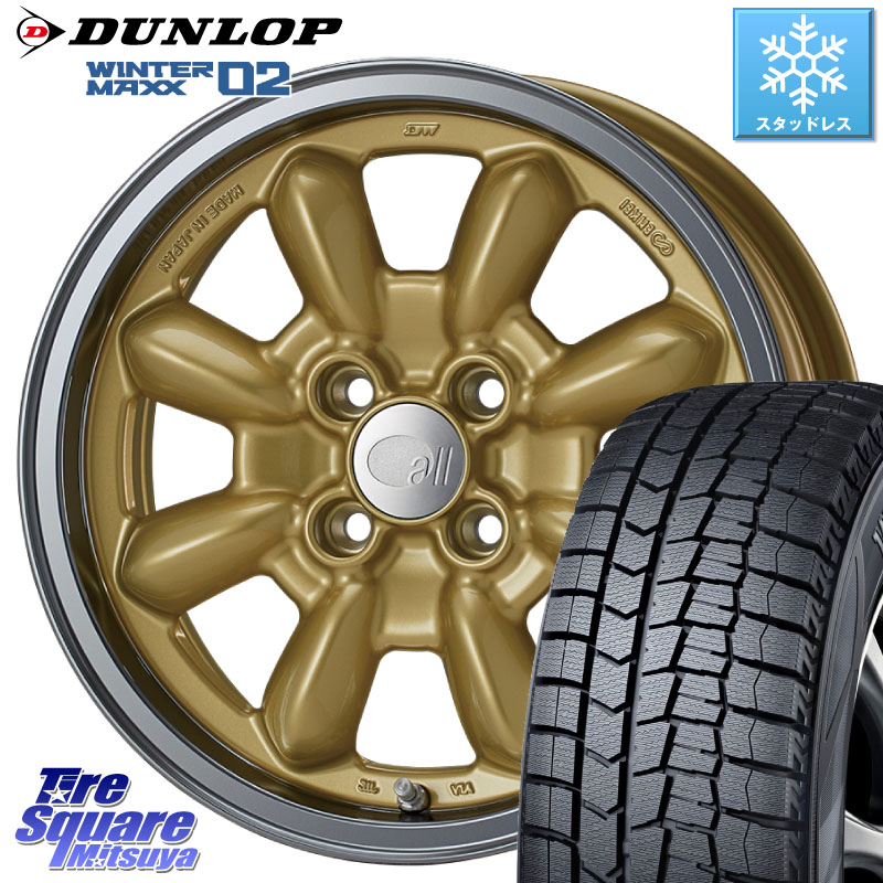 DUNLOP ウィンターマックス02 WM02 ダンロップ スタッドレス ミツヤ 185/55R15 ENKEI エンケイ ALL EIGHTEEN Classical Spoke 15インチ 15 X 6.0J +38 4穴 100 700系パッソ