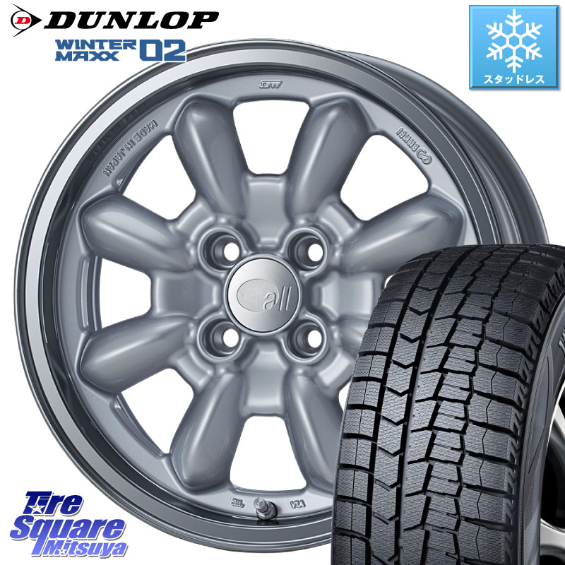 DUNLOP ウィンターマックス02 WM02 ダンロップ スタッドレス ミツヤ 185/55R15 ENKEI エンケイ ALL EIGHTEEN Classical Spoke 15インチ 15 X 6.0J +38 4穴 100 700系パッソ