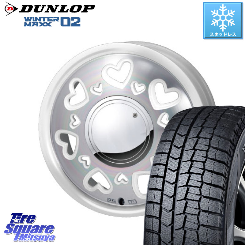 DUNLOP ウィンターマックス02 WM02 ダンロップ スタッドレス ミツヤ 165/65R15 MONZA K Quty キューティー ホイール 15インチ 15 X 4.5J +43 4穴 100 ダイハツTAFT Mx27/37/47Sソリオ・デリカD2 MAx6S系ソリオ